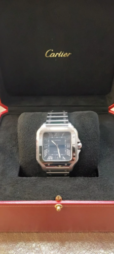 Cartier Santos Large Blue anno 2021 scatola : garanzia prezzo 6290,00 euro